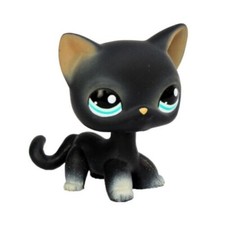 Littlest Pet Shop toys LPS cat 994 Black Short Hair Cat Blue Eyes for girls