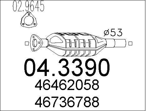 Catalyseur d'échappement Fiat Brava Bravo Marea 1.9 JTD 105 et diesel 2.4 TD 125