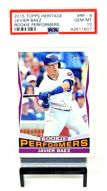 2015 Topps Heritage Cubs JAVIER BAEZ Rookie Baseball Card PSA 10 GEM 