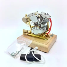 Mini Motorcycle Engine OHV V-Twin 4-stroke Gasoline Engine Model Retro IC Engine