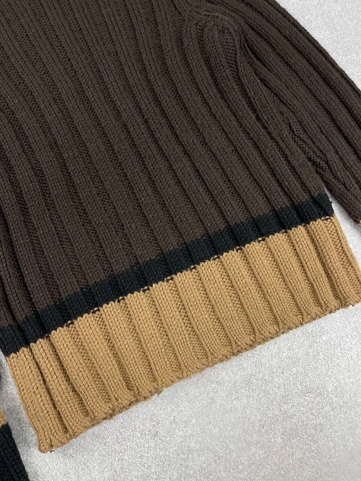 Suéter Vintage Dolce & Gabbana Lana Tejido Cuello Alto Marrón Para Mujer Talla 46 Foto 4 de 4