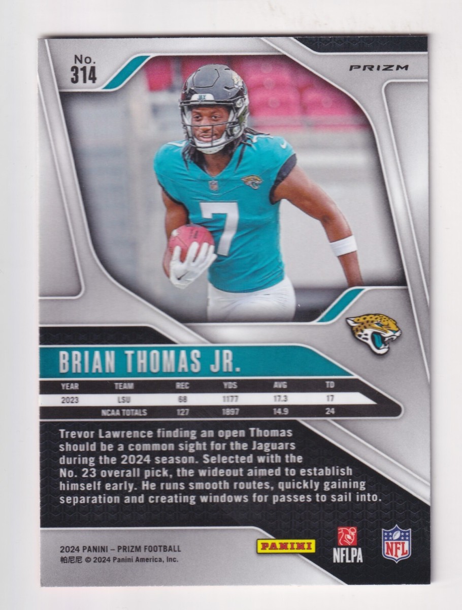2024 Panini Prizm ORANGE LAZER PRIZM #314 BRIAN THOMAS JR RC