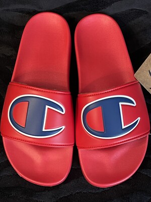 Champion Womens IPO Red Slides Sandals Size