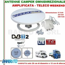 ANTENNA TV DA CAMPER O BARCA -TELECO WEEKEND OMNIDIREZIONALE 360Â°+AMPLIFICATORE