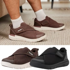 FitVille Men's Diabetic Shoes Extra Wide Adjustable Walking Slip-on Swollen Feet