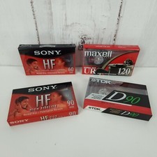 BLANK CASSETTE TAPES Lot of 4 NEW - TDK D90, Sony HF60 / HF90, Maxell UR 120