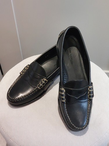 Ralph Lauren Black Leather Edric Leather Penny Loafer UK 7.5 US 8E NEW With Tags