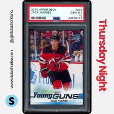 2019 UPPER DECK #201 JACK HUGHES YOUNG GUNS RC ROOKIE PSA 10