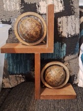 Vintage Spinning World Globe Bookends Made in...
