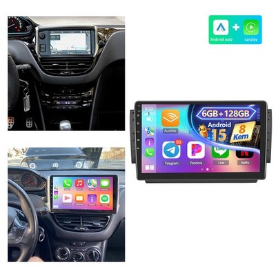 Autoradio 6G+128GB Für Peugeot 208 2008 2012-2018 Android 15 CarPlay GPS Navi