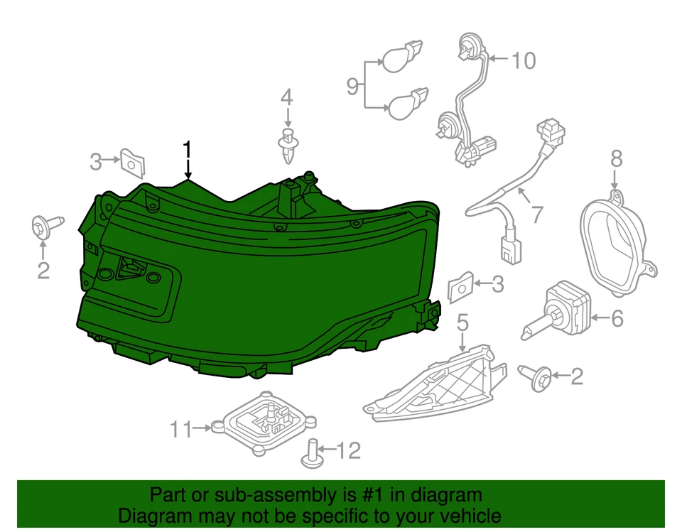 Ford Flex original 2013-2019 - Conjunto compuesto DA8Z-13008-H Foto 2 de 4