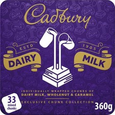 Cadbury Dairy Milk Mixed Chunks Tin 360g Free And Fast Dispatch BBE 31-03-26