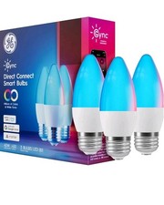 GE Cync Direct Connect Smart LED 40w B11 3 Bulbs