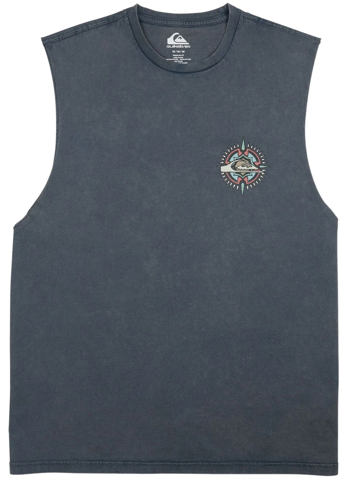 Quiksilver Men's Shooting Stars Tank Top - Oversized Cotton Muscle Tank, Dark De