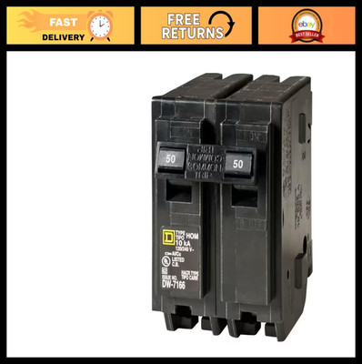 50A 2-Inch Square D Homeline Breaker Panel - 2 Pole Circuit Breaker