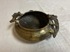 Heavy Chinese Antique Vintage Bronze Brass Dragon Bowl Signed — photo 3