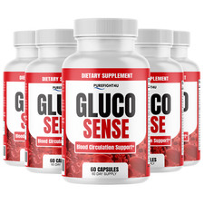 GlucoSense Supplement for Glucose Control  Healthy Blood Levels - 5 Bottles
