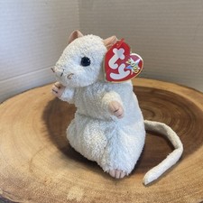 Vtg TY CHEEZER Beanie Baby WHITE MOUSE 2000 Tag Excellent