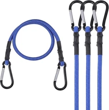 WORKPRO 24 Inch Bungee Cords with Hooks, 4 Pack Superior Rubber Heavy Duty Bunge