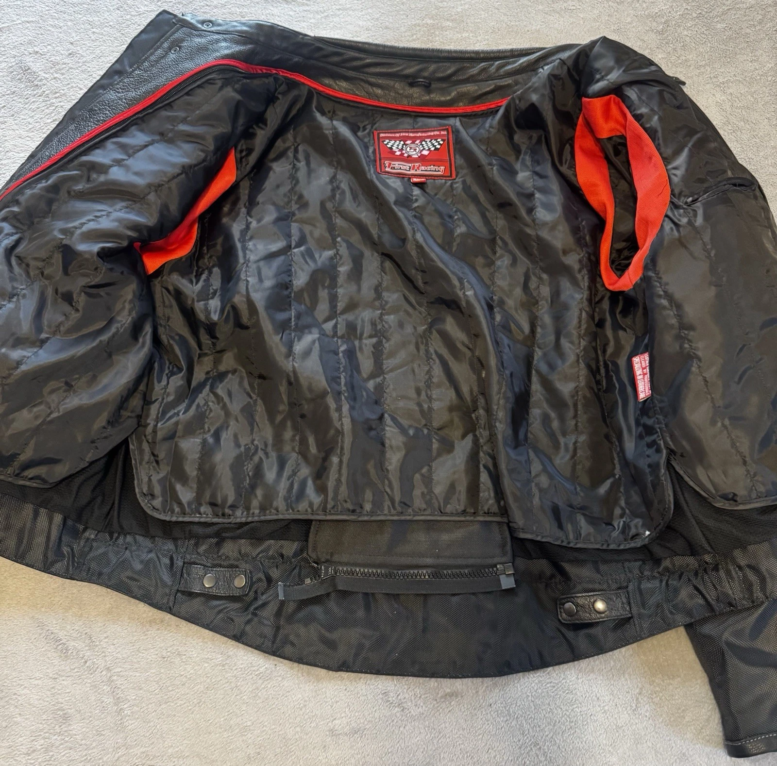 First Racing Motorcycle Jacket XXL Leather Textile MAC V SOG USA Patch image 6