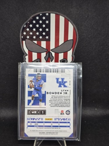 Panini Contenders 2020 selecciones del draft #132 Lynn Bowden Jr. automático Kentucky Raiders - Imagen 2 de 2