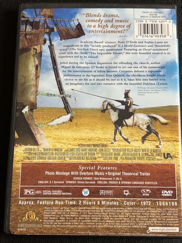 Man of La Mancha (DVD, 2004) Peter O'Toole Sophia Loren ~ Very Good | B2G1FREE - Picture 2 of 3