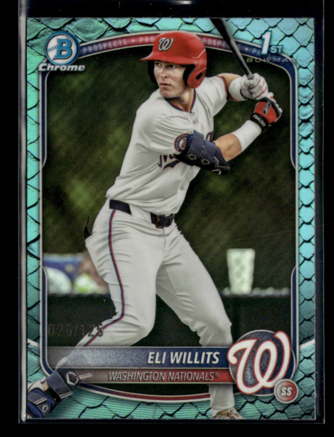 Eli Willits 2025 Bowman Draft 1st Chrome Aqua Reptilian Refractor 026/125 [zjA98