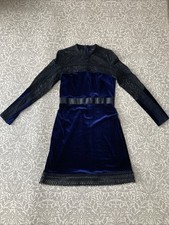 Blue Velvet And Lace Women’s Topshop Dress, Size UK8
