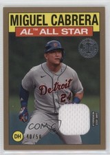 2021 Topps 1986 All-Star Baseball Relics Gold 40/50 Miguel Cabrera #86ASRMC 5m1