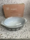 Vintage Pyrex Black White Snowflake Casserole Dish 2 1/2 QT