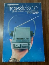 Vintage Panasonic Travelvision 1.5" Black & White TV AM/FM Radio TR-1020P in Box