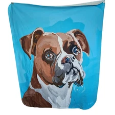 Artfuzz champ the boxer by Martha Collins 5ftx4ft fuzzy 100% polyester