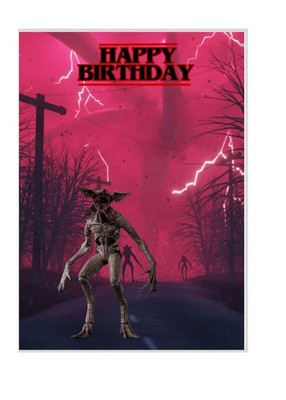 Stranger Things Netflix Motto Neuheit Geburtstagskarte Demogorgon