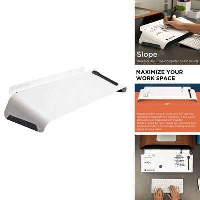 FluidStance Slope Desktop Dry Erase Computer to-Do Board, Dry Erase Surface