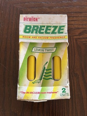 Vintage Airwick Breeze Room & Vacuum Freshener Set Of 2 Units Lemon Twist NEW