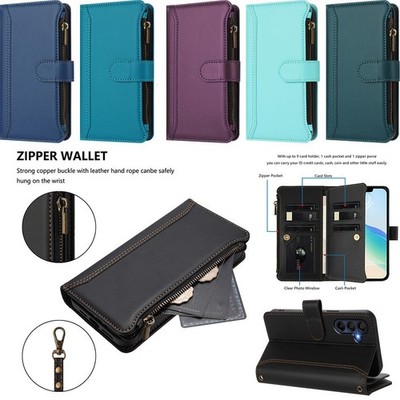Leather Zipper Wallet Cover Case For Itel A90 A80 S24 Sony Xperia 1 5 10 V VIII