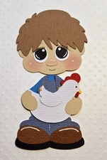 Chicken Boy Brown Hair.  Scrapbook, Card Making Paper Piecing