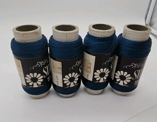 4 Zwillinge Innovationen Seidenraupen Garn Knäuel türkis blau 100 % Viskose 150 Yards Vintage - Bild 7 von 7