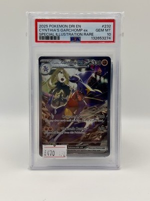 Pokémon TCG - Cynthia s Garchomp EX 232/182 - Destined Rivals - SIR - PSA 10
