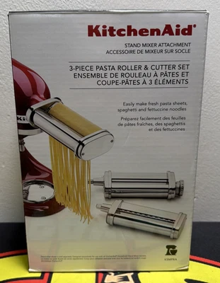 NEW KitchenAid Stand Mixer Attachment 3-Piece Pasta Roller Cutter Set KSMPRA - Image 1 of 4