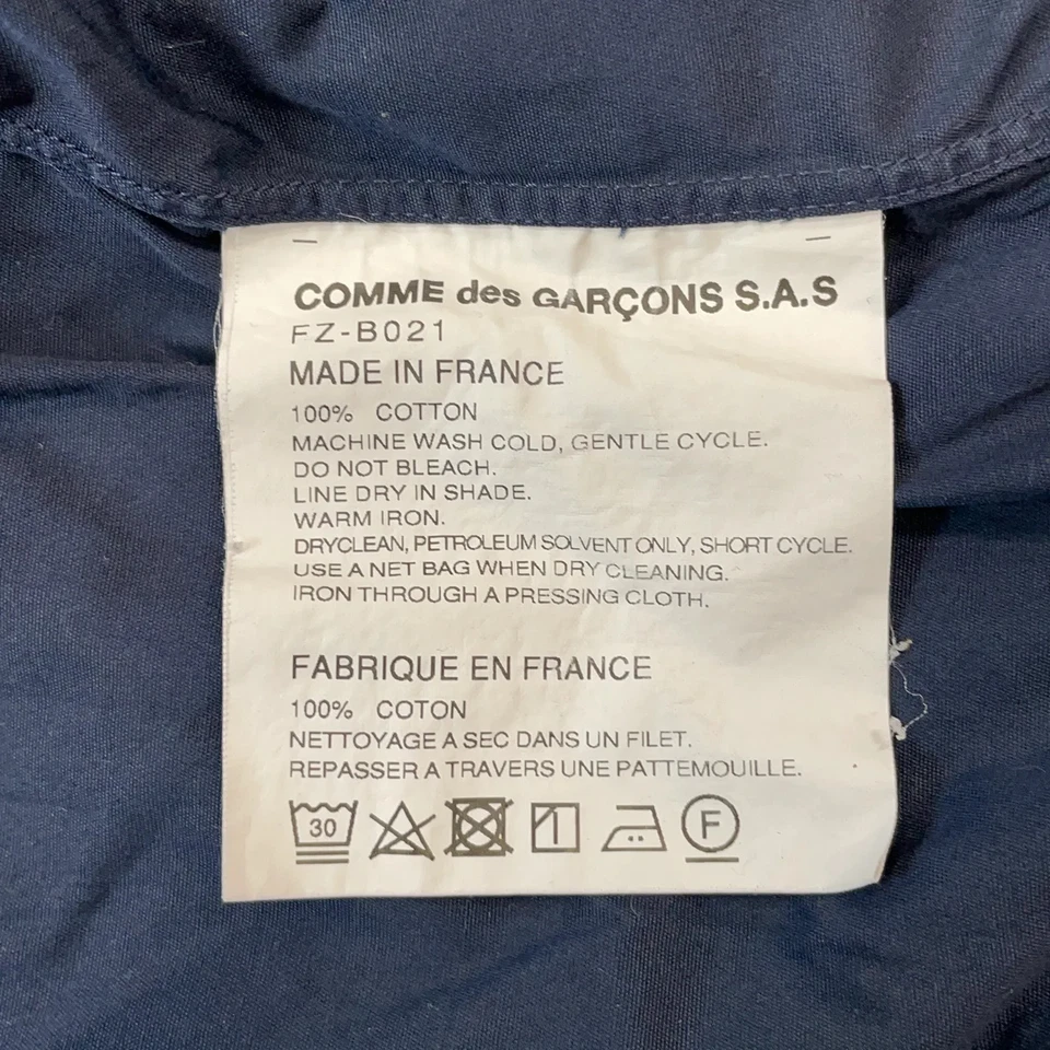 CHEMISE Comme des Garçons, chemise, taille : XL, bleu, coton, unicolore #L1K - Photo 4/4