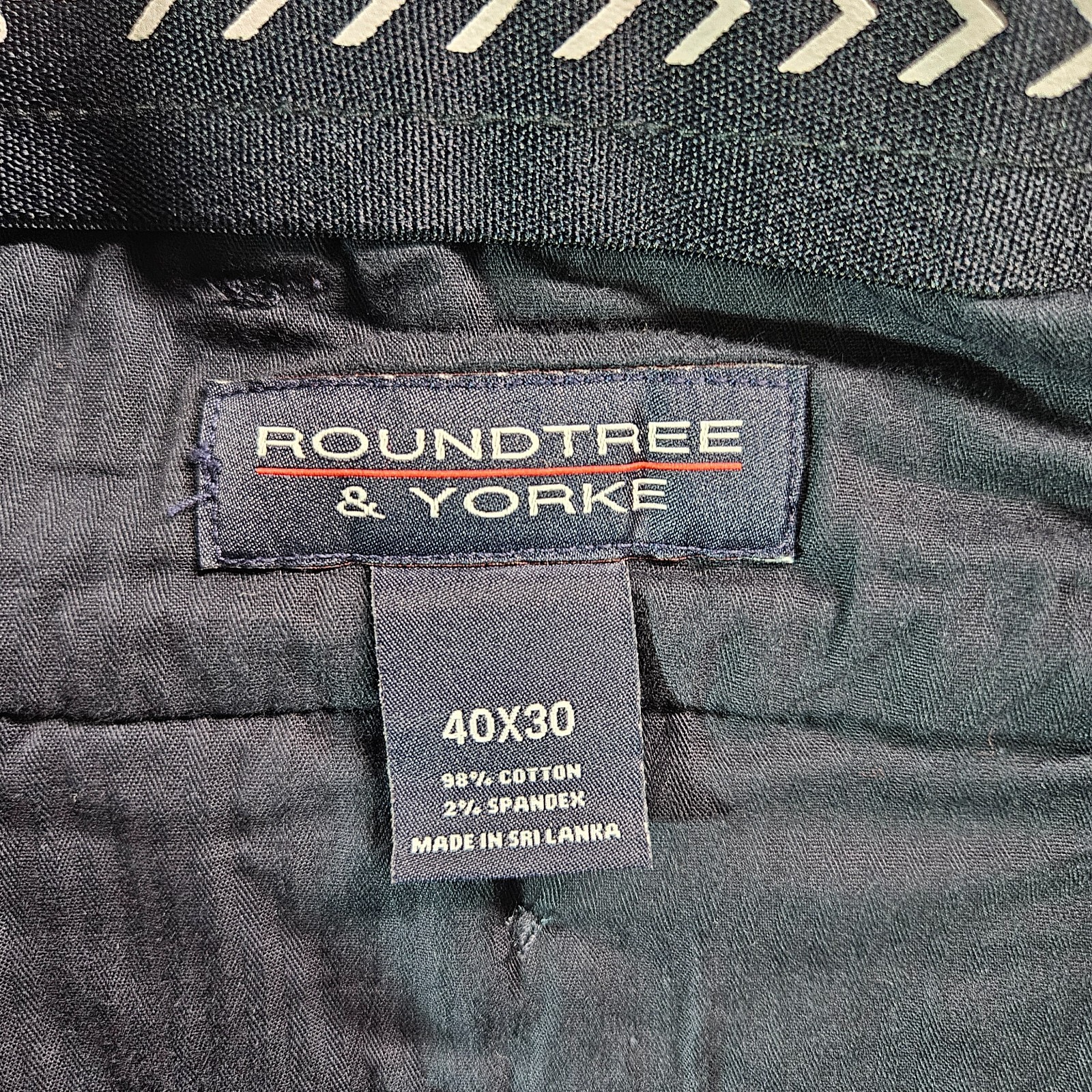 NEW Roundtree & Yorke Corduroy Pants Men 40 x 30 Flat Front Stretch Classic Navy
