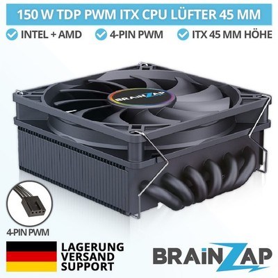 ITX CPU Kühler 45mm 4PIN PWM 150W TDP Fan Lüfter Intel/AMD 115X 1700 AM3 AM4 AM5