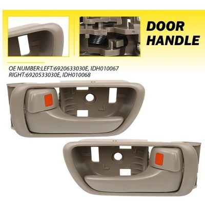 2x Interior Inside Door Handle Beige Left Right Front for Toyota Camry 2005-2006