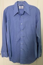 Vintage 1970s Arrow Kent Disco Dress Shirt, Periwinkle Blue, Size 15-33, USA