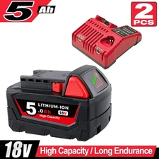 For Milwaukee 48-59-1852 M18 18V XC5.0 Ah Starter Kit Battery & Charger
