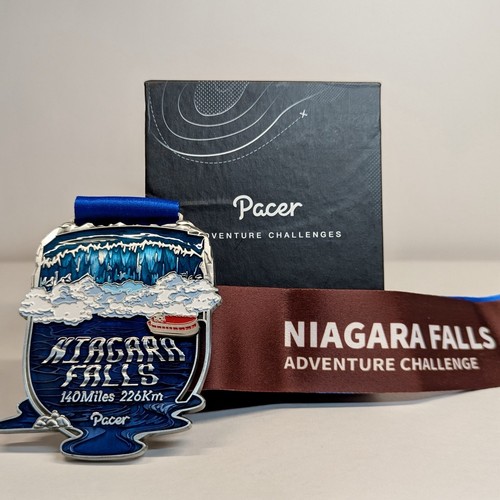 Pacer Niagara Falls Adventure Challenges Finisher Medal 140 Miles Virtual w/box