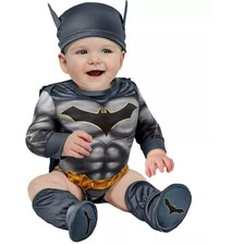 Toddler Batman Halloween Costume 12/24 months DC Comics Bodysuit, Cape 4 Pc Boys