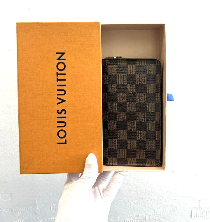 Damier Ebene Canvas Louis Vuitton Damier Zip Wallet Authentic