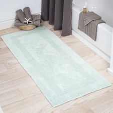100 Cotton Bath Mat Long Reversible Bathroom Rugs Soft Shower Mat 60"x24"